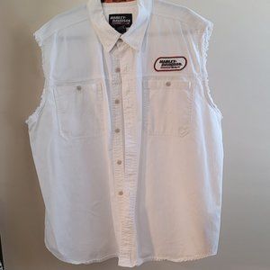 Men's XXL Harley-Davidson White Sleeveless Shirt. Great condition!